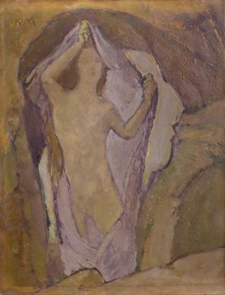 Koloman Moser, Studie zu Venus in der Grotte, um 1916, Öl auf Karton, 34 × 26 cm, Verbleib unbe ...
