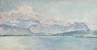 Koloman Moser, Seelandschaft, um 1913, Öl auf Leinwand; Leinwand dubliert, Keilrahmen erneuert, ...