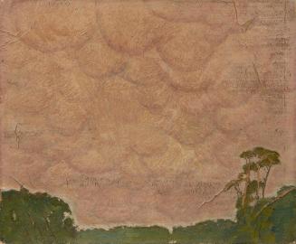 Koloman Moser, Landschaft mit rosa Wolken, um 1914, Öl auf Karton, 28,3 × 33,5 cm, LENTOS Kunst ...