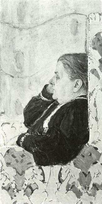 Koloman Moser, Theresia Moser, die Mutter des Künstlers im Lehnstuhl, um 1909, Öl auf Leinwand, ...
