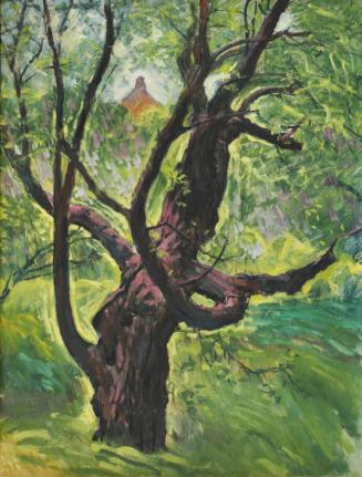 Koloman Moser, Maulbeerbaum, um 1911, Öl auf Leinwand, 98,5 x 75,5 cm, Privatsammlung, Wien