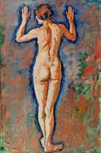 Koloman Moser, Weiblicher Rückenakt mit erhobenen Armen, um 1913, Öl auf Leinwand, 75 x 50 cm,  ...