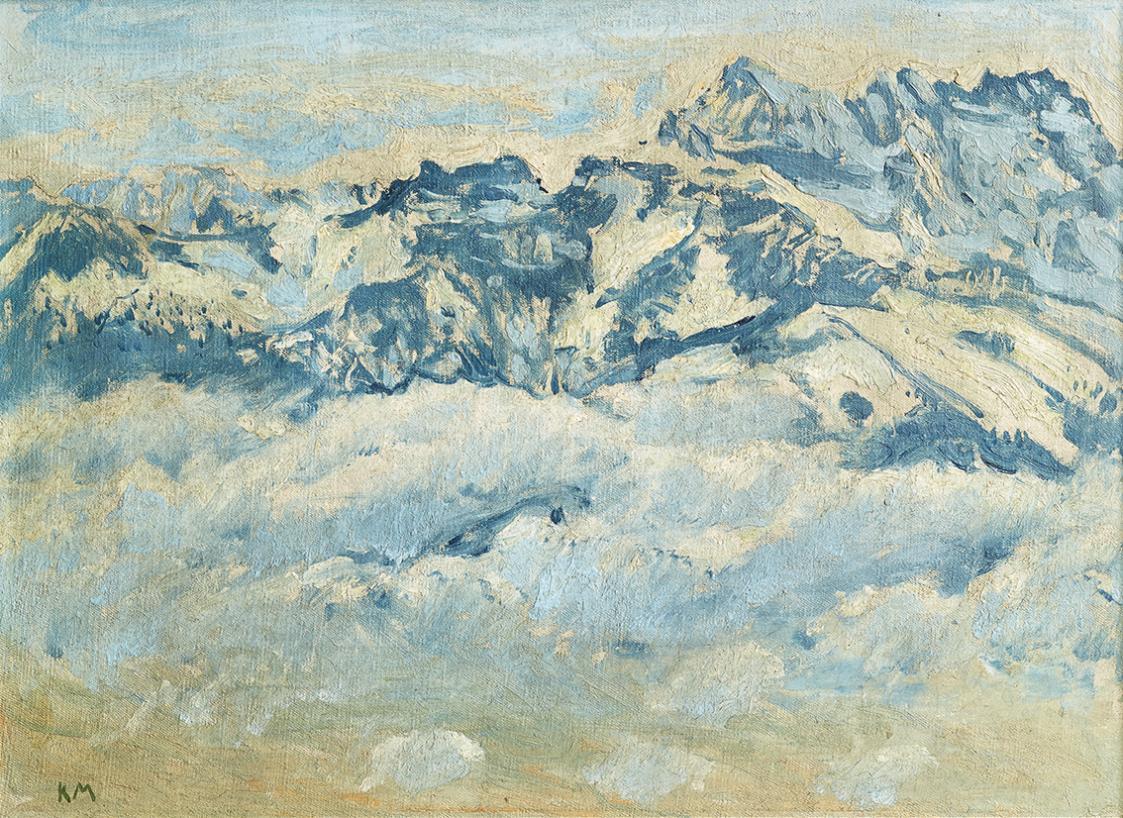 Koloman Moser, Dents du Midi, um 1913, Öl auf Leinwand, 37,5 × 50,5 cm, Privatbesitz, Wien