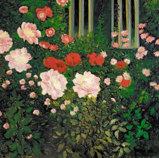Koloman Moser, Garten mit Pfingstrosen und Mohnblumen, um 1910, Öl auf Leinwand, 101 × 101 cm,  ...