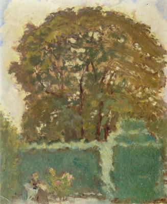 Koloman Moser, Im Garten, um 1914, Öl auf Karton, 31,8 × 26,4 cm, Sammlung Richard Grubman, Jac ...