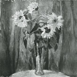 Koloman Moser, Sonnenblumen in hoher Vase, 1910, Öl auf Leinwand, Verbleib unbekannt