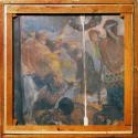 Koloman Moser, Fliederstrauß am Fenster mit Blick auf den Plombergstein bei St. Gilgen, 1912, Ö ...