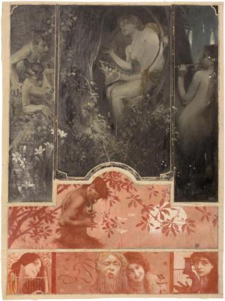 Koloman Moser, Musik, um 1895, Öl auf Leinwand, 46,5 × 34,9 cm, Wien Museum, Inv.-Nr. 25.184; 2 ...