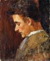 Koloman Moser, Jugendbildnis Rudolf Steindl, Schwager des Künstlers, um 1895, Öl auf Leinwand,  ...
