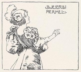 Koloman Moser, Illustration "Zweierlei Ärmel", 1898, Buchdruck, Blattmaße: 29,8 × 28,8 cm, Staa ...