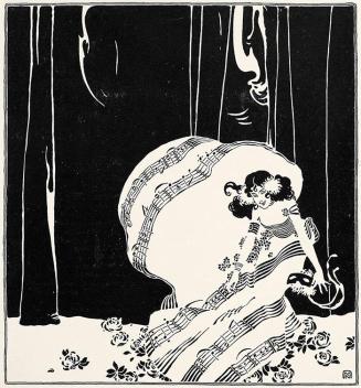 Koloman Moser, Illustration "Carnevalsgruss", 1898, Buchdruck, Blattmaße: 29,8 × 28,8 cm, Staat ...