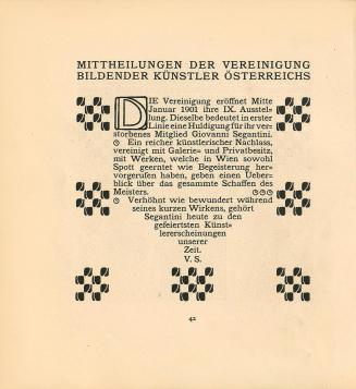 Koloman Moser, Titelblatt für Ver Sacrum, 1901, Buchdruck, Blattmaße: 25,5 × 23,5 cm, Belvedere ...