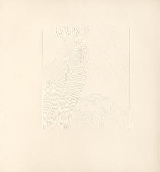 Koloman Moser, Den Thaukranz im regenschweren Haar, 1901, Prägedruck, Blattmaße: 25,5 × 23,5 cm ...