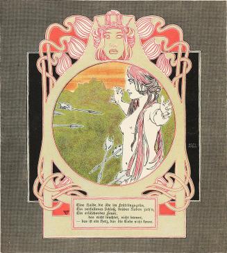 Koloman Moser, IIlustration "Das öde Herz", 1898, Buchdruck in Farbe, Blattmaße: 28,5 × 20,5 cm ...