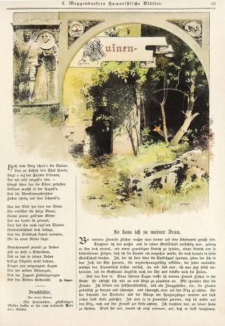 Koloman Moser, Illustration "Ruinen" von F. Unger, 1895, Buchdruck in Farbe, Blattmaße: 28,5 ×  ...