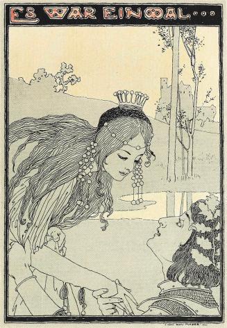 Koloman Moser, Illustration "Es war einmal" von F. N., 1895, Buchdruck in Farbe, Blattmaße: 28, ...