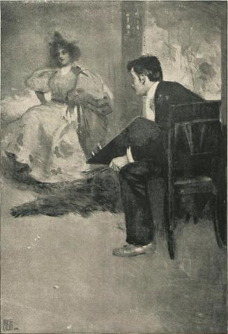 Koloman Moser, Illustration "Zweierlei Wert", 1896, Buchdruck, Blattmaße: 28,5 × 20,5 cm, Unive ...