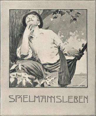Koloman Moser, Illustration "Spielmannsleben", 1896, Buchdruck, Blattmaße: 28,5 × 20,5 cm, Univ ...