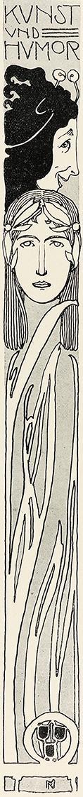 Koloman Moser, IIlustration "Kunst und Humor", 1898, Buchdruck, Blattmaße: 28,5 × 20,5 cm, Belv ...