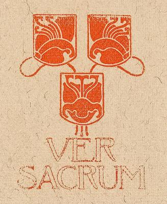 Koloman Moser, Schlussvignette, Einbandrückseite, 1898, Buchdruck in Farbe, Blattmaße: 29,8 × 2 ...