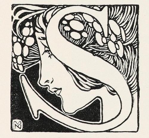 Koloman Moser, Initiale "S", 1898, Buchdruck, Blattmaße: 29,8 × 28,8 cm, Belvedere, Wien, Inv.- ...