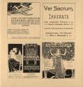 Koloman Moser, Werbeinserat für die Textilfirma "Joh. Backhausen & Söhne", 1899, Buchdruck, Bla ...