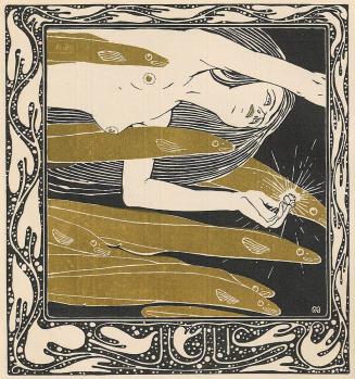Koloman Moser, Woglinde (Kalenderblatt Juli), 1901, Buchdruck in Farbe, Blattmaße: 25,5 × 23,5  ...