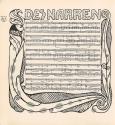 Koloman Moser, Notenblatt-Umrahmung "Des Narren Regenlied" von Otto Julius Bierbaum und Ludwig  ...