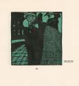 Koloman Moser, Drei Frauen an einer Straßenecke, 1903, Farbholzschnitt, Blattmaße: 25,5 × 23,5  ...