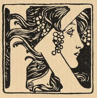 Koloman Moser, Initiale "K", 1898, Buchdruck, Blattmaße: 29,8 × 28,8 cm, Belvedere, Wien, Inv.- ...