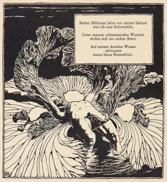 Koloman Moser, "Schwertlilie" von Arno Holz, 1898, Buchdruck, Blattmaße: 29,8 × 28,8 cm, Belved ...