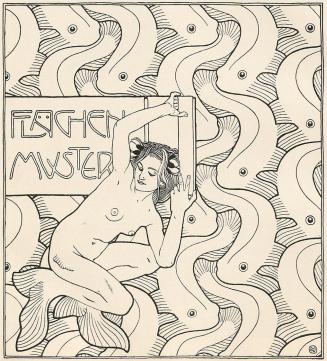 Koloman Moser, Flächenmuster "Forellenreigen", 1899, Buchdruck, Blattmaße: 29 × 28,2 cm, Staatl ...