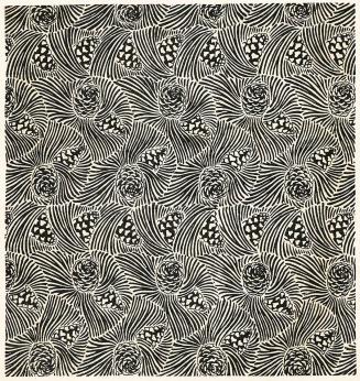 Koloman Moser, Flächenmuster "Pinus Austriacus", 1899, Buchdruck, Blattmaße: 29 × 28,2 cm, Staa ...