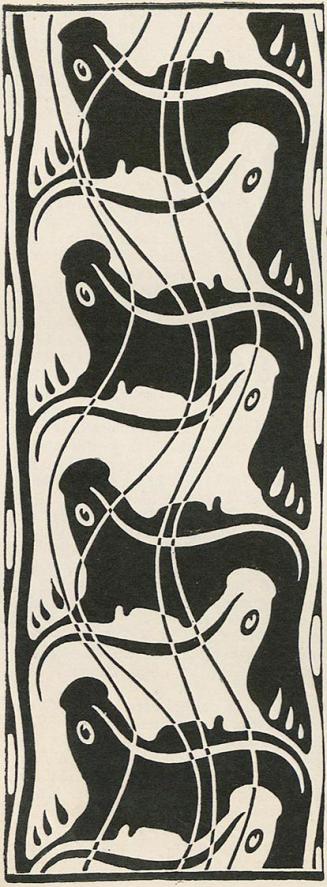 Koloman Moser, Flächenmuster "Lachszug", 1899, Buchdruck, Blattmaße: 29 × 28,2 cm, Staatliche M ...