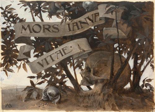 Koloman Moser, Mors ianua vitae, 1896, Öl auf Papier, 16,5 × 23 cm, Wien Museum, Inv.-Nr. 25.05 ...