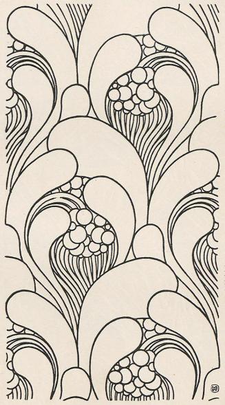 Koloman Moser, Flächenmuster "Blumen-Erwachen", 1899, Buchdruck, Blattmaße: 29 × 28,2 cm, Staat ...