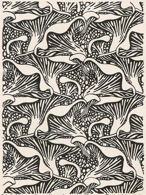 Koloman Moser, Flächenmuster "Wanddekor in Gelb", 1899, Buchdruck, Blattmaße: 29 × 28,2 cm, Sta ...