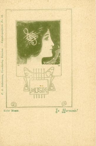 Koloman Moser, Künstlerpostkarte Nr. 89, 1897, Lithografie, Blattmaße: 14 × 9,4 cm, Privatbesit ...