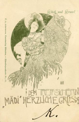 Koloman Moser, Künstlerpostkarte Nr. 29, 1897, Lithografie, Blattmaße: 14 × 9,4 cm, Privatbesit ...