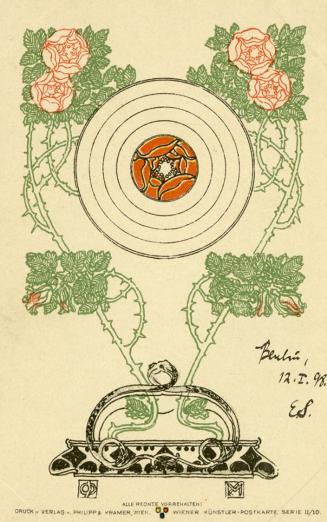 Koloman Moser, Wiener Künstler-Postkarte Serie II / 10, 1898, Farblithografie, Blattmaße: 14 ×  ...