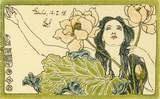 Koloman Moser, Wiener Künstler-Postkarte Serie III / 10, 1898, Farblithografie, Blattmaße: 9 ×  ...