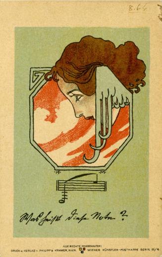 Koloman Moser, Wiener Künstler-Postkarte Serie III / 4, 1898, Farblithografie, Blattmaße: 14 ×  ...