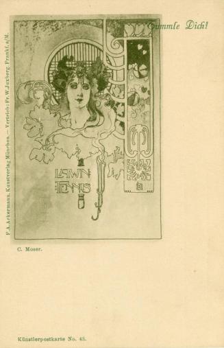 Koloman Moser, Künstlerpostkarte Nr. 43, 1897, Lithografie, Blattmaße: 14 × 9,4 cm, Privatbesit ...