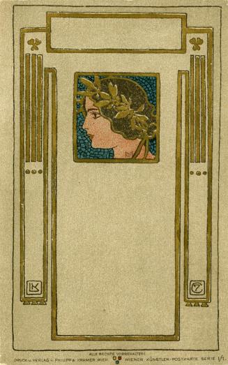 Koloman Moser, Wiener Künstler-Postkarte Serie I / 1, 1898, Farblithografie, Blattmaße: 14 × 9  ...