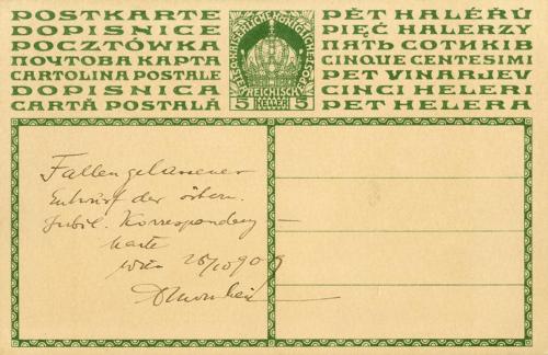 Koloman Moser, Postkarte "60. Regierungsjubiläum Kaiser Franz Joseph I.", 1908, Farblithografie ...