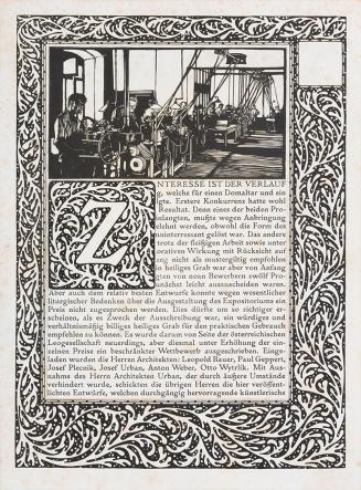 Koloman Moser, Randleiste, Initiale, 1904, Holzschnitt, Collage, Blattmaße: 40,9 × 30,4 cm, Pri ...