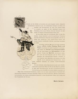 Koloman Moser, Vignette, 1895, Farblithografie, Blattmaße: 44 × 35 cm, Universitätsbibliothek U ...