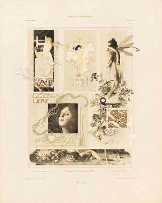 Koloman Moser, Gesang, Liebe, Musik, Tanz, 1895, Farblithografie, Blattmaße: 44 × 35 cm, Univer ...