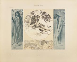 Koloman Moser, Liebe, 1895, Farblithografie, Lichdruck, Blattmaße: 35 × 44 cm, Universitätsbibl ...
