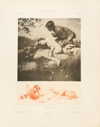 Koloman Moser, Liebe und Wein, 1895, Farblithografie, Lichdruck, Blattmaße: 44 × 35 cm, Univers ...